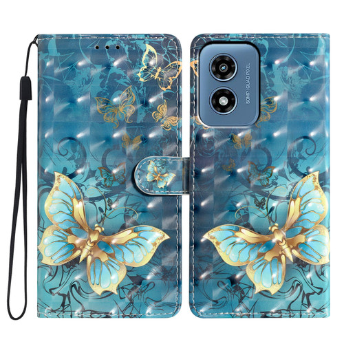Moto G Play 2024 3D Pattern Leather Phone Case - 3D Butterfly